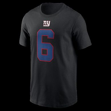 Men's Nike Jaxson Dart Black New York Giants Name & Number T-Shirt