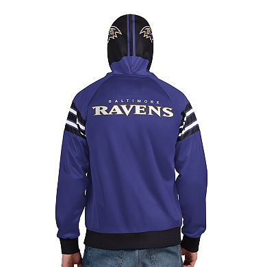 Men's Pro Player Purple/Black Baltimore Ravens Helmet Full-Zip Hooded Track Jacket