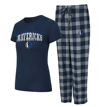 Women's Concepts Sport Navy/Gray Dallas Mavericks Avondale T-Shirt & Pants Flannel PJ Set