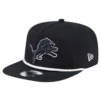 Men's New Era Black Detroit Lions B-Dub Golfer Snapback Hat