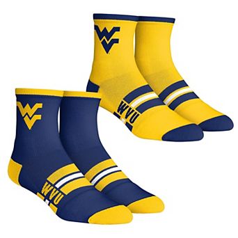 Unisex Rock Em Socks West Virginia Mountaineers 2-Pack Multi Stripe Quarter Socks Set