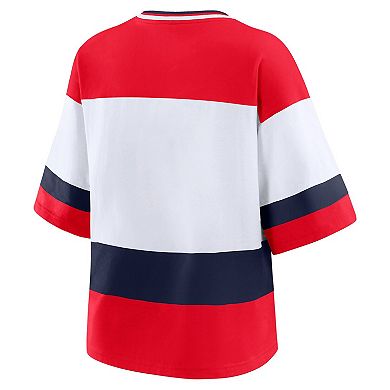Women's WEAR by Erin Andrews Red/White Washington Capitals Jersey Style Tee