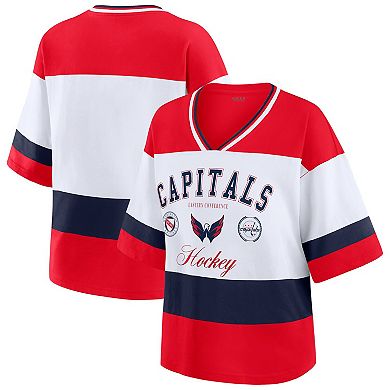 Women's WEAR by Erin Andrews Red/White Washington Capitals Jersey Style Tee