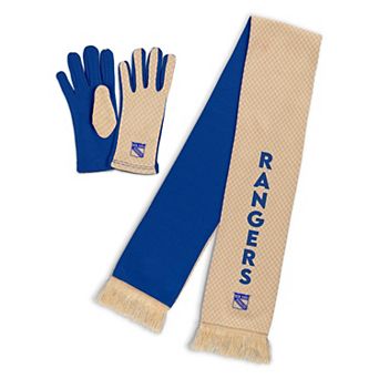 Women's WEAR by Erin Andrews New York Rangers Tonal Microcheck Scarf & Glove Set