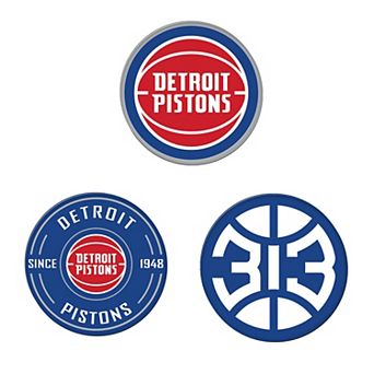 WinCraft Detroit Pistons 3-Pack Premium Fridge Magnet Set