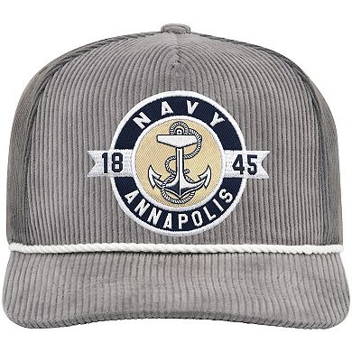 Men's Colosseum Gray Navy Midshipmen Where's My Hat Podium Adjustable Trucker Hat