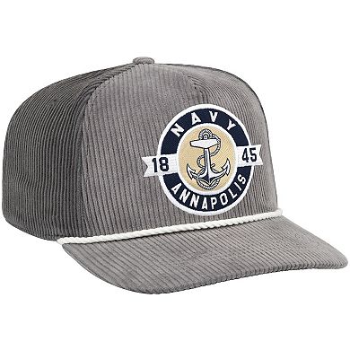 Men's Colosseum Gray Navy Midshipmen Where's My Hat Podium Adjustable Trucker Hat