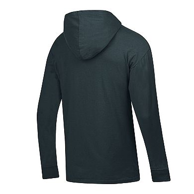 Men's ComfortWash Charcoal Army Black Knights Long Sleeve Hooded T-Shirt