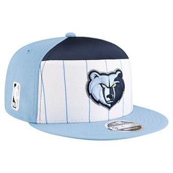 Youth New Era White/Light Blue Memphis Grizzlies 2025 NBA Tip Off Split Panel 9FIFTY Snapback Hat