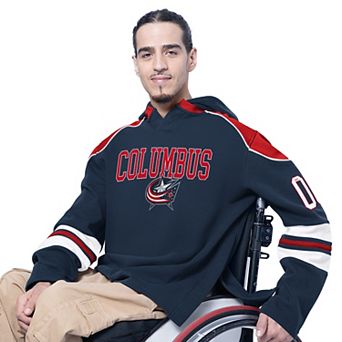 Men's G-III Sports by Carl Banks Navy Columbus Blue Jackets Adaptive Wear Lord Stanley Hooded Long Sleeve T-Shirt