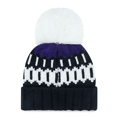 Women's '47 Black Colorado Rockies Felicity Cuffed Knit Hat with Pom