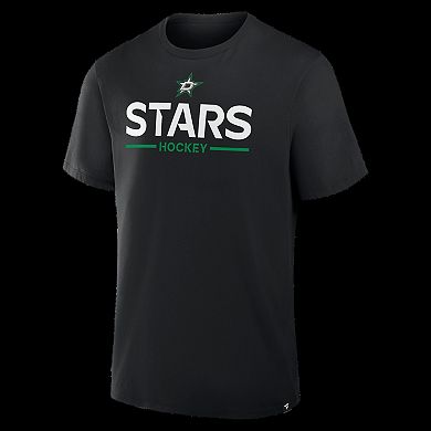 Men's Fanatics Black Dallas Stars Authentic Pro Primary T-Shirt