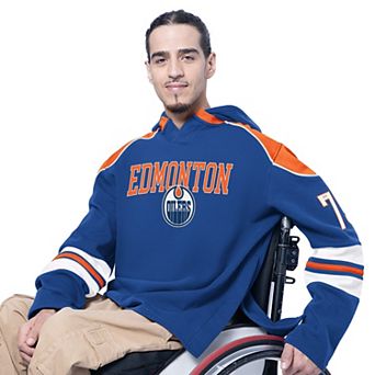 Men's G-III Sports by Carl Banks Royal Edmonton Oilers Adaptive Wear Lord Stanley Hooded Long Sleeve T-Shirt