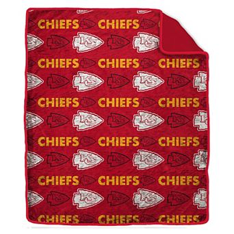 "Pegasus Kansas City Chiefs Tonal Wordmark 60"" x 70"" Faux Fur Blanket"