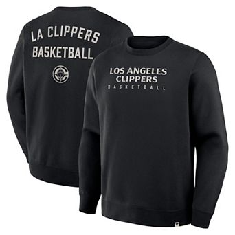 Men's Fanatics Black LA Clippers Crossover Collection Defensive Rotation Drill Premium Pullover Sweatshirt