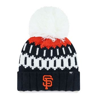 Women's '47 Black San Francisco Giants Felicity Cuffed Knit Hat with Pom