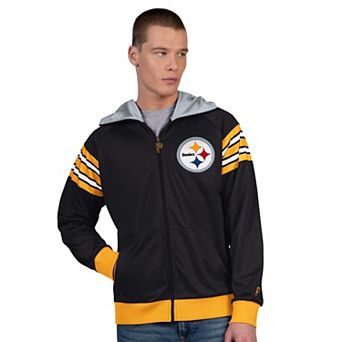 Men's Pro Player Black/Gold Pittsburgh Steelers Helmet Full-Zip Hooded Track Jacket