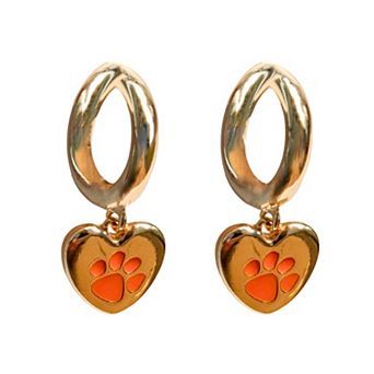 Clemson Tigers Hibiscus Hoop Earrings