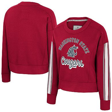 Women's Colosseum Crimson Washington State Cougars Honeymoon Sweatshirt