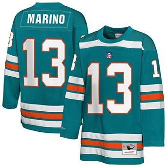 Youth Mitchell & Ness Dan Marino Aqua Miami Dolphins Hockey Fashion Jersey