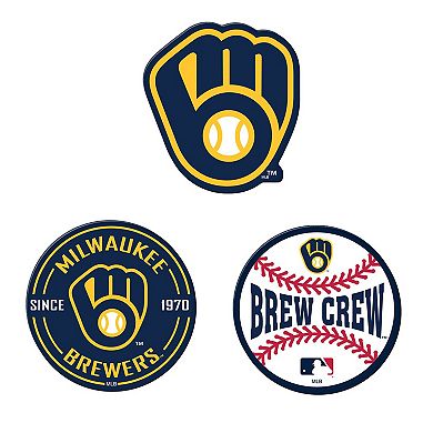 WinCraft Milwaukee Brewers 3-Pack Premium Fridge Magnet Set