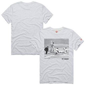Men's Homage Jackie Robinson Ash Brooklyn Dodgers Cooperstown Collection Pay Homage Player Graphic Tri-Blend T-Shirt