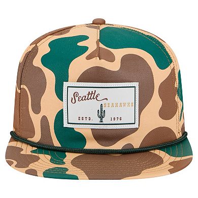 Men's New Era Camo Seattle Seahawks Duck Rope 19TWENTY Snapback Hat