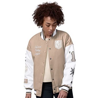 Women's Starter Natural Vegas Golden Knights Free Ball Varsity Jacket