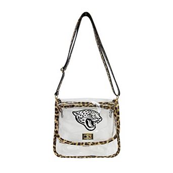 Logo Brands Jacksonville Jaguars Leopard Print Trim Clear Purse