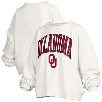 Women's Pressbox White Oklahoma Sooners Janise Fleece Sweatshirt