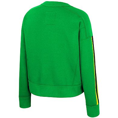 Women's Colosseum Green Oregon Ducks Honeymoon Sweatshirt