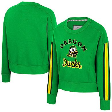 Women's Colosseum Green Oregon Ducks Honeymoon Sweatshirt