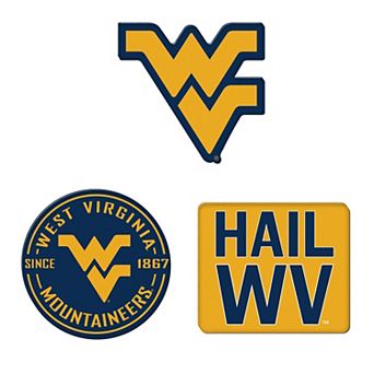 WinCraft West Virginia Mountaineers 3-Pack Premium Fridge Magnet Set