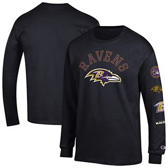 Men's Champion Black Baltimore Ravens Seal Long Sleeve T-Shirt
