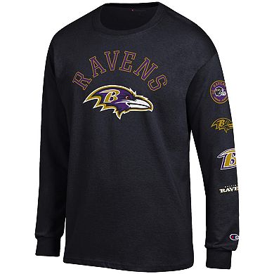 Men's Champion Black Baltimore Ravens Seal Long Sleeve T-Shirt