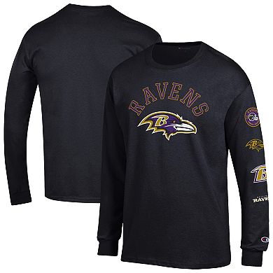 Men's Champion Black Baltimore Ravens Seal Long Sleeve T-Shirt