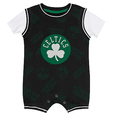 Infant Outerstuff Black Boston Celtics Logo Mania Romper