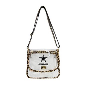 Logo Brands Dallas Cowboys Leopard Print Trim Clear Purse