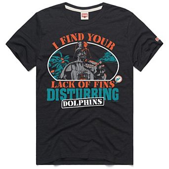 Unisex Homage Charcoal Miami Dolphins Star Wars x NFL Tri-Blend T-Shirt