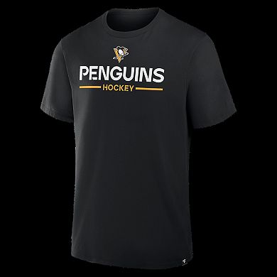 Men's Fanatics Black Pittsburgh Penguins Authentic Pro Primary T-Shirt