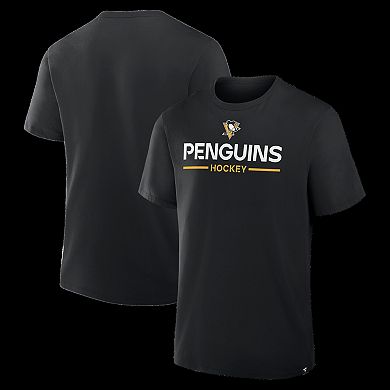 Men's Fanatics Black Pittsburgh Penguins Authentic Pro Primary T-Shirt