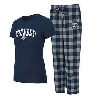 Women's Concepts Sport Navy/Gray Oklahoma City Thunder Avondale T-Shirt & Pants Flannel PJ Set