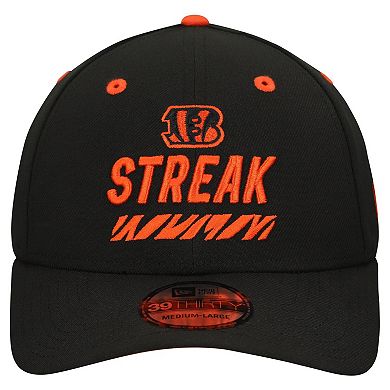 Men's New Era Black Cincinnati Bengals STREAK Season Ticket Member 39THIRTY Flex Hat