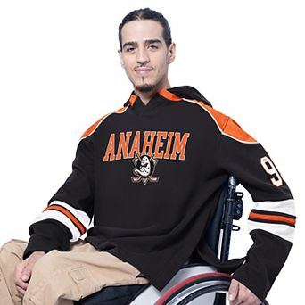 Men's G-III Sports by Carl Banks Black Anaheim Ducks Adaptive Wear Lord Stanley Hooded Long Sleeve T-Shirt