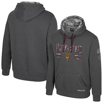 Men's Colosseum Heather Charcoal Arizona State Sun Devils Operation Hat Trick Squad Hoodie