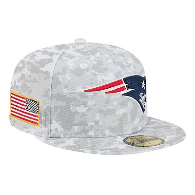 New Era Men's Stone, Navy New England Patriots 2023 Salute To Service 59fifty Fitted Hat