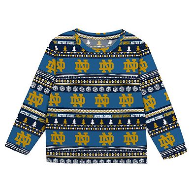 Preschool Outerstuff Navy Notre Dame Fighting Irish Ugly Sweater Pajama Set