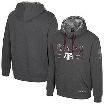 Men's Colosseum Heather Charcoal Texas A&M Aggies Operation Hat Trick Squad Hoodie