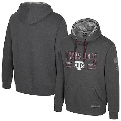 Men's Colosseum Heather Charcoal Texas A&M Aggies Operation Hat Trick Squad Hoodie