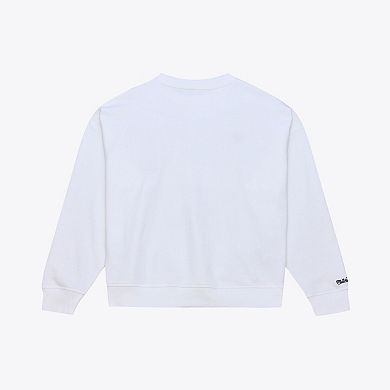 Women's Mitchell & Ness White Los Angeles Lakers Lightweight Block Letter Sweatshirt